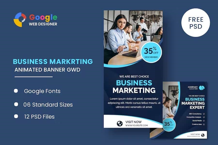 MARKETING ANIMATED BANNER GOOGLE WEB DESIGNER